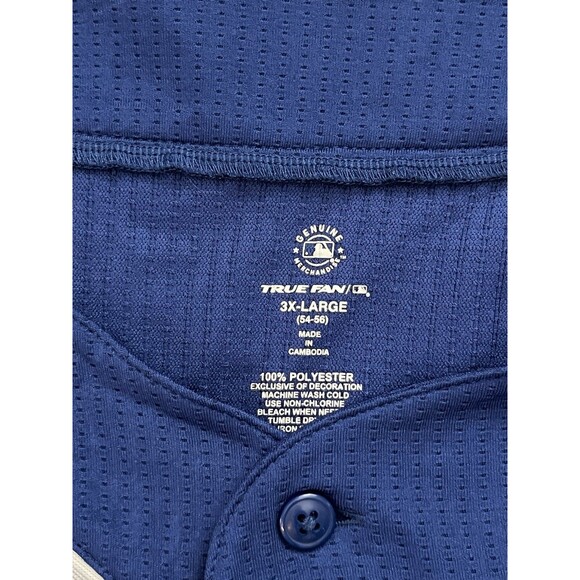 True Fan Genuine Los Angeles Dodgers Royal Blue Embroidered Jersey Size 3XL - Picture 3 of 7
